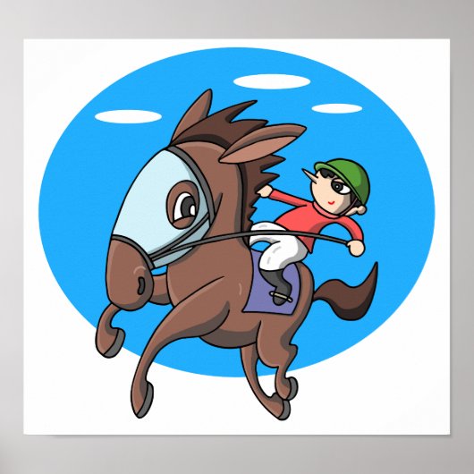 Poster Courses de chevaux. (Devant)