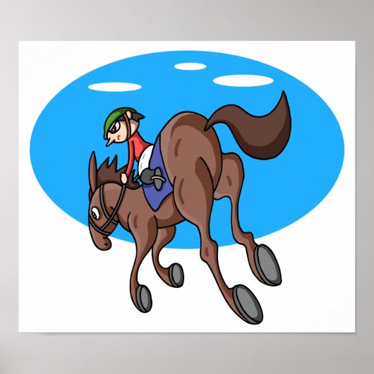 Poster Courses de chevaux. (Devant)