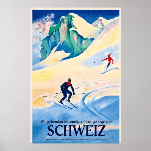 Poster Courses de ski, plaisir d'hiver dans les hautes mo (Devant)