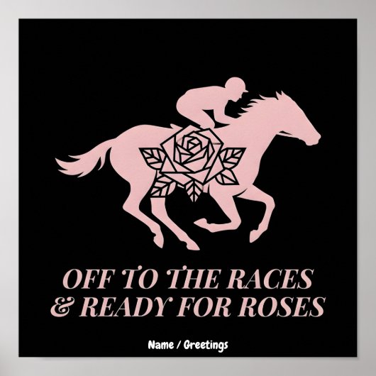 Poster Courses et Roses - Course Hippique  (Devant)