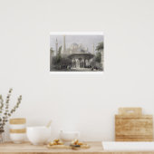 Poster Court and Fountain of St. Sophia, Istanbul, engrav (Cuisine)