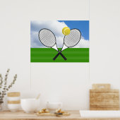Poster court de tennis et RACKETS DE TENNIS (Cuisine)