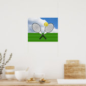 Poster court de tennis et RACKETS DE TENNIS (Cuisine)