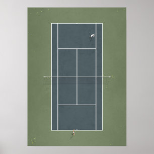 Poster Court de tennis illustré ci-dessus