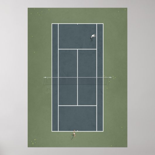 Poster Court de tennis illustré ci-dessus (Devant)