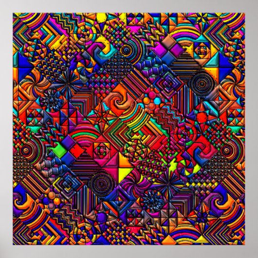 Poster courtepointe numérique moderne rétro (Devant)