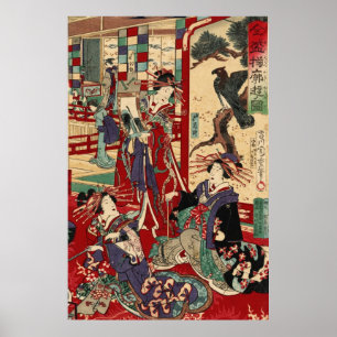 Poster Courtesans japonais