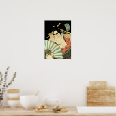 Poster Courtisane avec éventail Ogi (Cuisine)