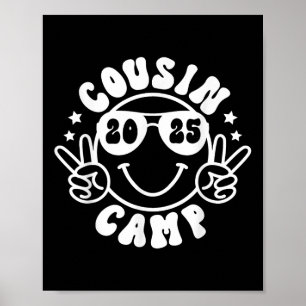 Poster Cousin Camp 2025 Campeur Camping Feu de camp Été V