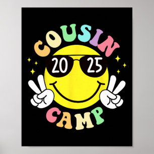 Poster Cousin Camp 2025 Camping Caravane Vacances d'été 