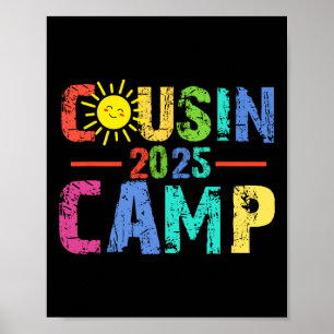 Poster Cousin Camp 2025 Camping Feu de camp Vacances d'ét