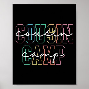 Poster Cousin Camp 2025 Camping Feu de camp Vacances d'ét