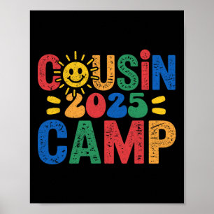 Poster Cousin Camp 2025 Camping Feu de camp Vacances d'ét