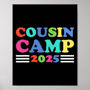 Poster Cousin Camp 2025 Drôle de camping d'été en famille