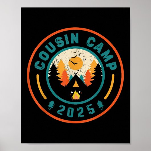 Poster Cousin Camp 2025 Équipe de Camping Feu de Camp d'É (Devant)