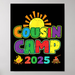 Poster Cousin Camp 2025 Vacances en famille Camping été C