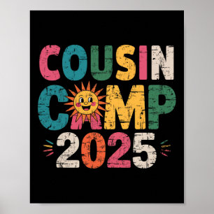 Poster Cousin Camp 2025 Vacances familiales Camping d'été