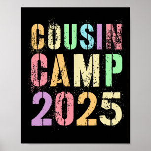Poster Cousin Camp 2025 Vacances familiales Camping d'été