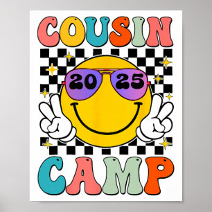 Poster Cousin Camp 2025 Vacances familiales été Camping p