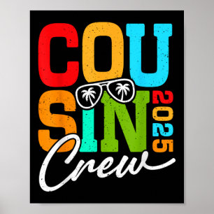 Poster Cousin Crew 2025 Pour Vacances D'Été En Famille Et
