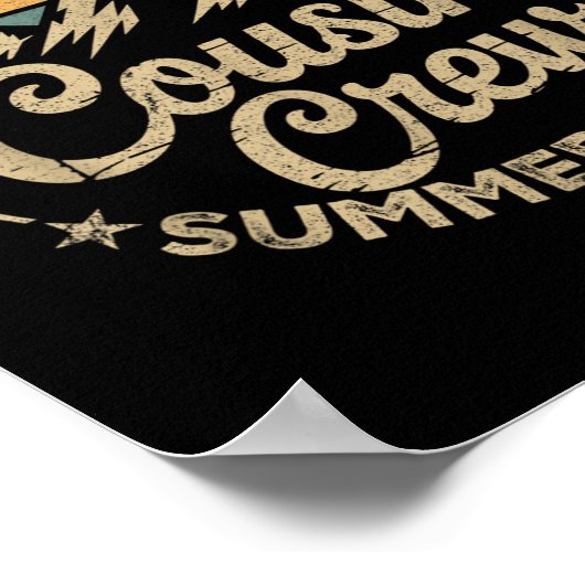 Poster Cousin Crew 2025 Summer Vacation Beach Voyage en f (Coin)