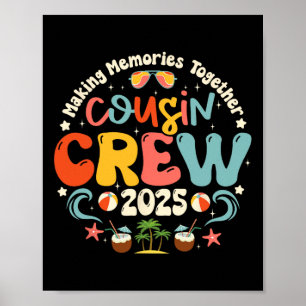 Poster Cousin Crew 2025 Summer Vacation Beach Voyage en f