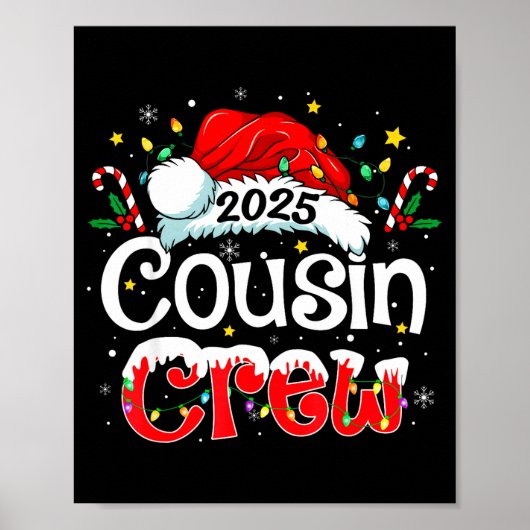 Poster Cousin Crew Christmas Xmas Lights Family Matching  (Devant)
