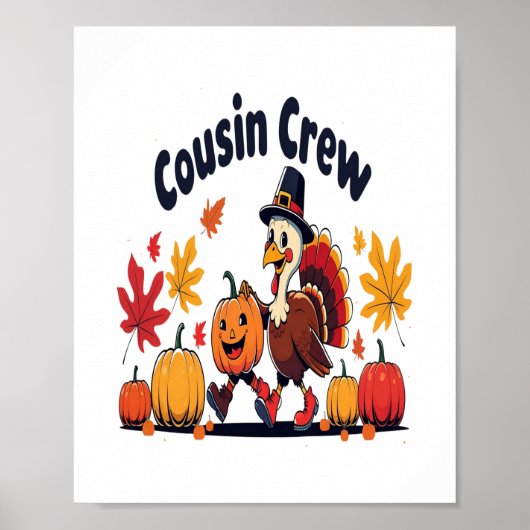 Poster Cousin Crew Thanksgiving Citrouille (Devant)