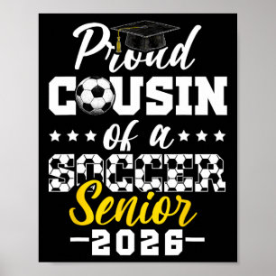 Poster Cousin fier d'un senior de football 2026 Graduatio