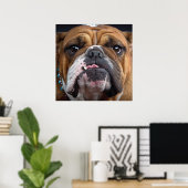 Poster Coussin de jet de Bouledogue Anglais (Bureau à domicile)