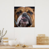 Poster Coussin de jet de Bouledogue Anglais (Cuisine)