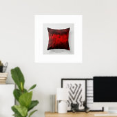 Poster Coussin de jet imprimé Dark Red Art 3.0 (Bureau à domicile)
