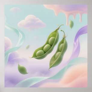 Poster Coussinets de Pois Flottants Rêveurs