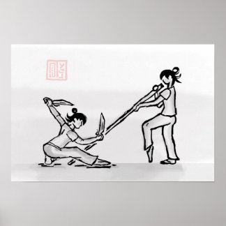 Poster couteau contre poteau