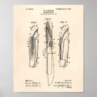 Couteau de chasse 1903 Brevet Art Vieux poivre
