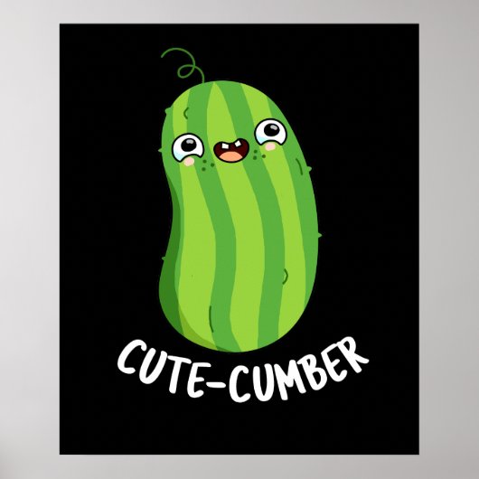 Poster Coutecumber Funny Concomber Pun Dark BG (Devant)