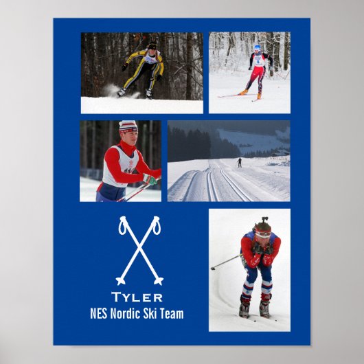 Poster Coutume Nordic Cross Country Skiing Photo Collage (Devant)