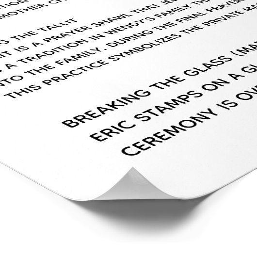 Poster Coutumes Mariages juives expliquées - Forêt romant (Coin)