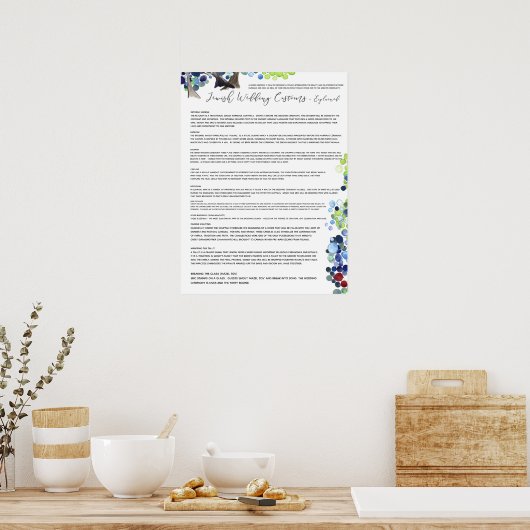 Poster Coutumes Mariages juives expliquées - Forêt romant (Cuisine)