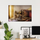 Poster Couture - Une machine à coudre noire et blanche (Bureau à domicile)