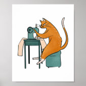 Poster Couture vintage de chat (Devant)