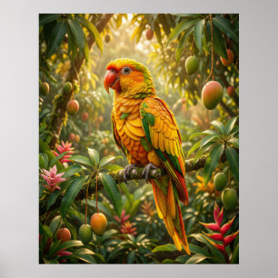 Poster Couvert de perroquet mangue