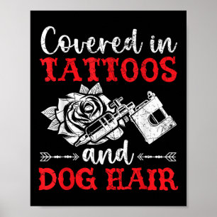 Poster Couvert De Tatouages Et De Tatouages De Cheveux De