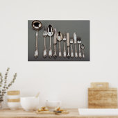 Poster Couverts d'argent du 19e siècle, Varsovie, Pologne (Cuisine)