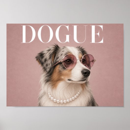 Poster Couverture A4 de Berger Australien Rose (Devant)