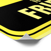 Poster Couverture amusante du panneau de prudence (Coin)