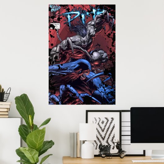 Poster Couverture comique Pitt Superhero (Bureau à domicile)