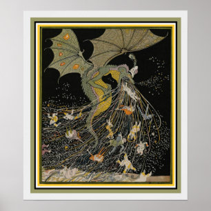 Poster Couverture de dragon Art Nouveau pour Jugend
