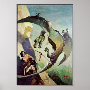 Poster Couverture de dragon vintage par J. Allen St. John