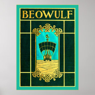 Poster Couverture de livre vintage de ~ de Beowulf